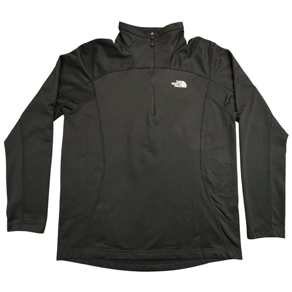 The North Face Mens Black 1/4 Zip Pullover Fleece Lined Jacket Medium Sweatshirt